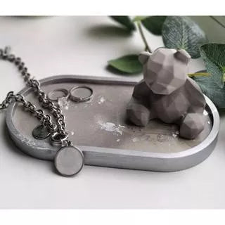 Bandeja Decorativa Oval em Concreto: Elegância Minimalista para a sua Decoração