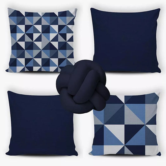 Conjunto de 4 Capas de Almofada Decorativas Modernas com Almofada de Nozinho Escandinavo - Adicione um Toque de Luxo à sua Decoração