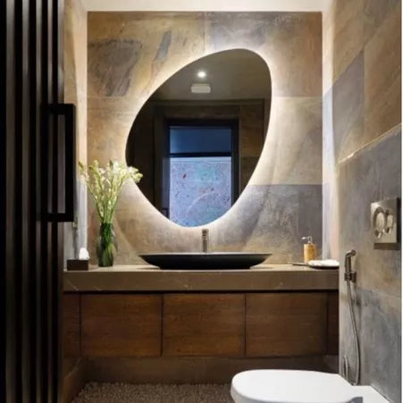 Espelho Orgânico Irregular com LED - Ilumine e Decore com Estilo