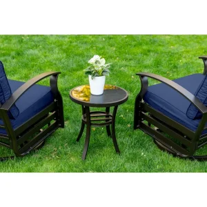 Luxury Outdoor Conversation Swivel Rocking Chair Set