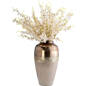 Stunning 20” Gold Metallic Glass Vase