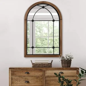 ✨ Farmhouse Arched Mirror with architectural character.