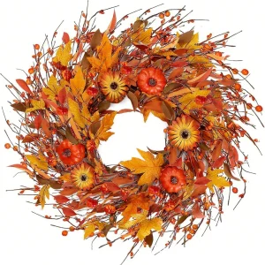 Autumn Door Wreath brings festive charm.